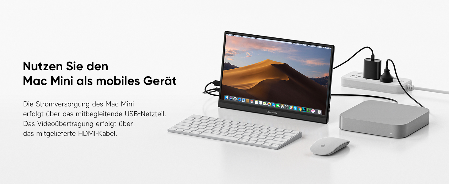 Портативний монітор 15.6 дюймів, 1080P FHD з підставкою, IPS екран з динаміками, тонкий додатковий монітор для ноутбука/ПК/Mac/PS4/Switch, USB-C/HDMI