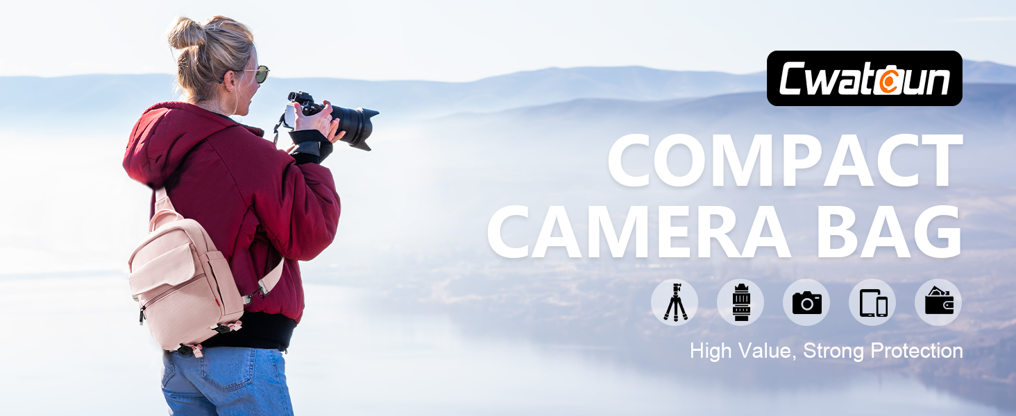 Кришка-органайзер для камери: для DSLR, беззеркальних та компактних камер, білий (рожевий, L)