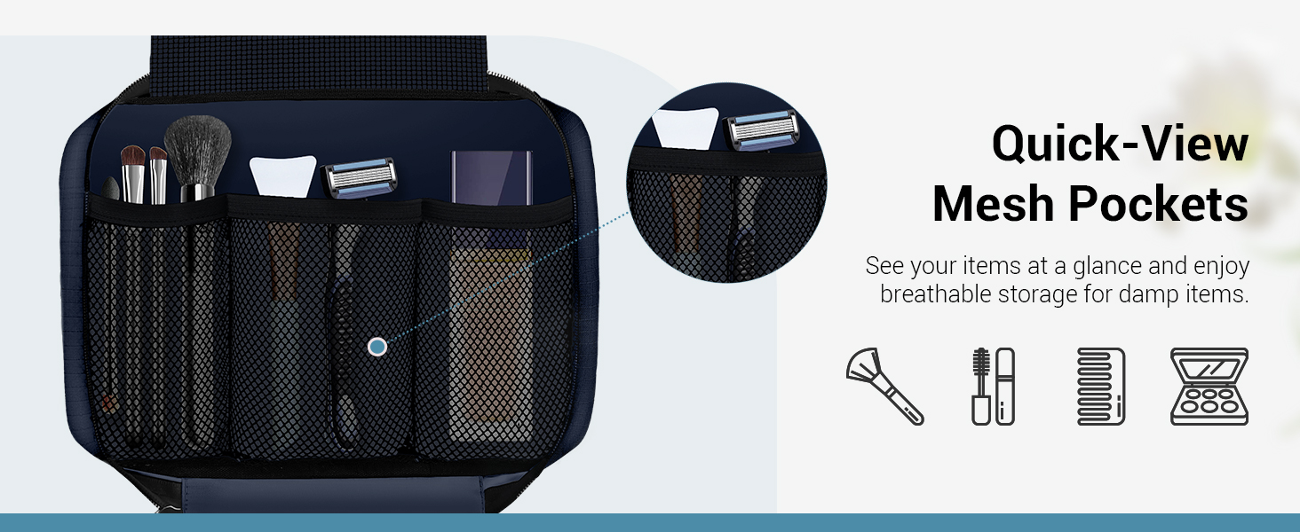 Сумка для туалетних речей Maliton: велика водонепроникна сумка для подорожей, спорту та басейну | 4 відділення | Складана | Navy Blue