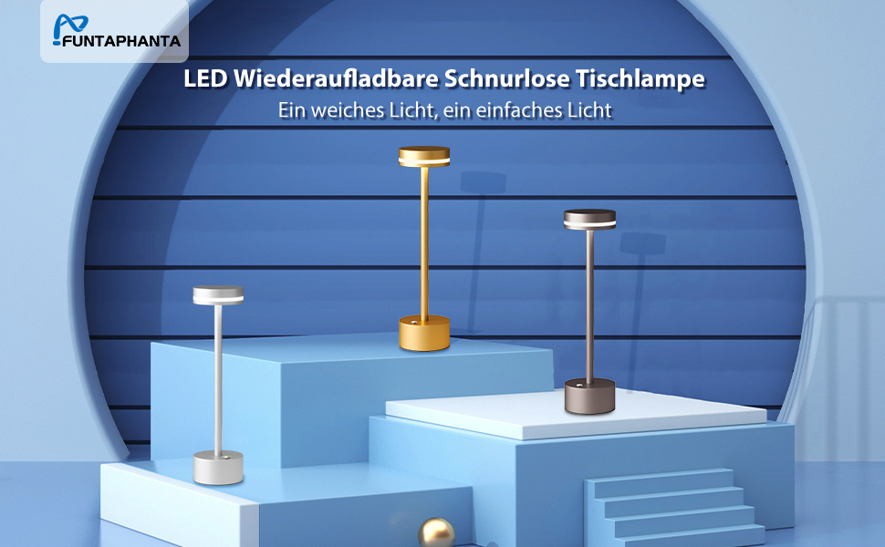 LED настільна лампа з акумулятором, бездротова, з торшером, повне алюмінієве тіло, 3 режими регулювання яскравості, акумулятор 4000mAh, тепле світло 3000K, для обіднього столу, вітальні (срібна)