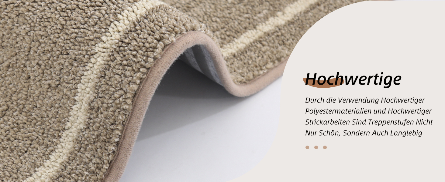 Килимочки на сходи BEQHAUSE, набір з 15 шт., самоклеючі, для дітей, літніх людей та домашніх тварин, 100% поліестер, TPE-підкладка, 22x70 см, бежевий