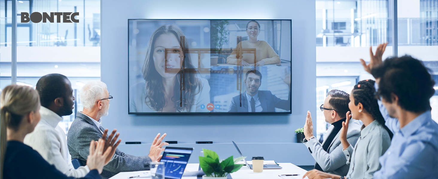Кріплення для телевізора BONTEC настінне нахилене, 17-86 дюймів, LED/LCD/OLED/Plasma, до 75 кг, VESA 600x400 мм, з рівнем та кабелеутримувачами