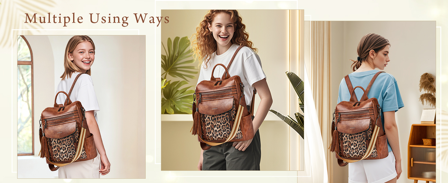 Шкіряний рюкзак-трансформер для жінок Shrrie: стильний рюкзак-сумка, Daypack, двоколірний каштано-коричневий