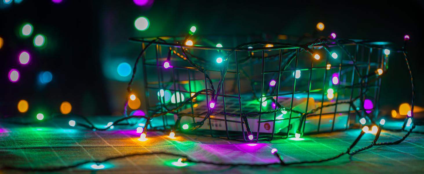 Гірлянда світлодіодна зовнішня 100 метрів, 1000 LED, святкова, вологостійка IP44, 8 режимів, для декорування дому, вечірки, ялинки, балкону, тераси (кольорова, 50м500LED)