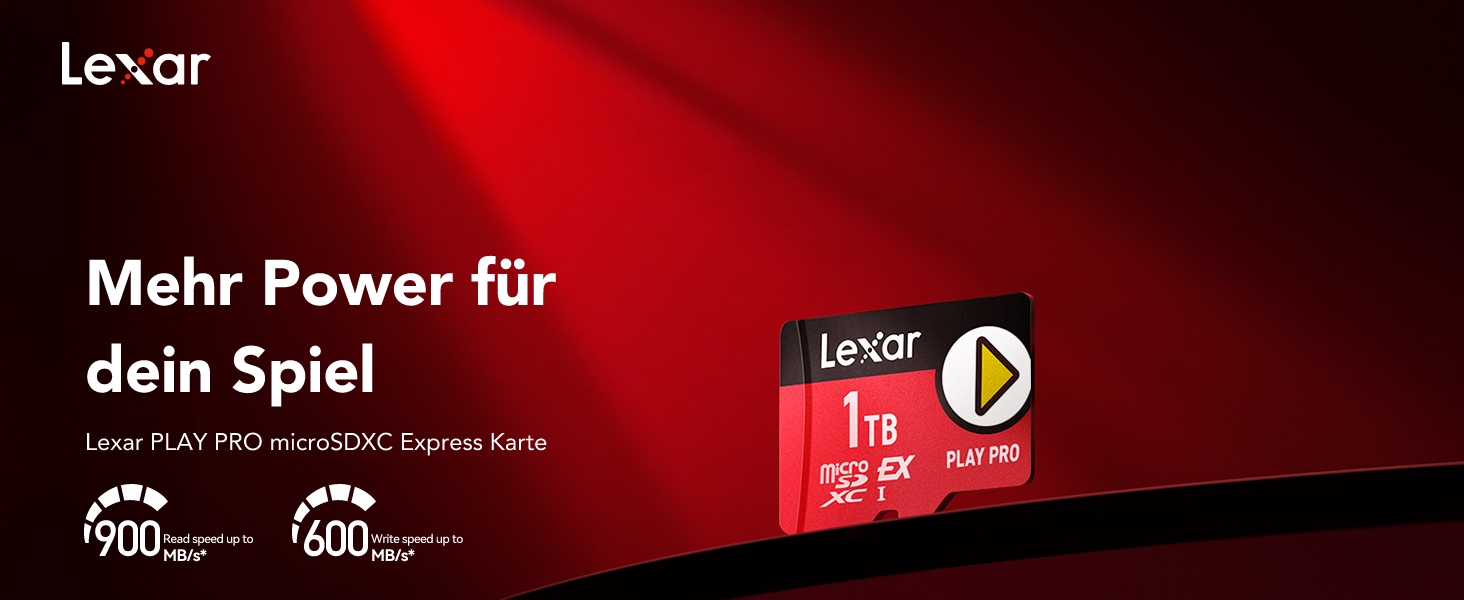 Карта пам'яті MicroSD Express Lexar Play PRO 1TB, швидкість читання до 900МБ/с, запис до 600МБ/с
