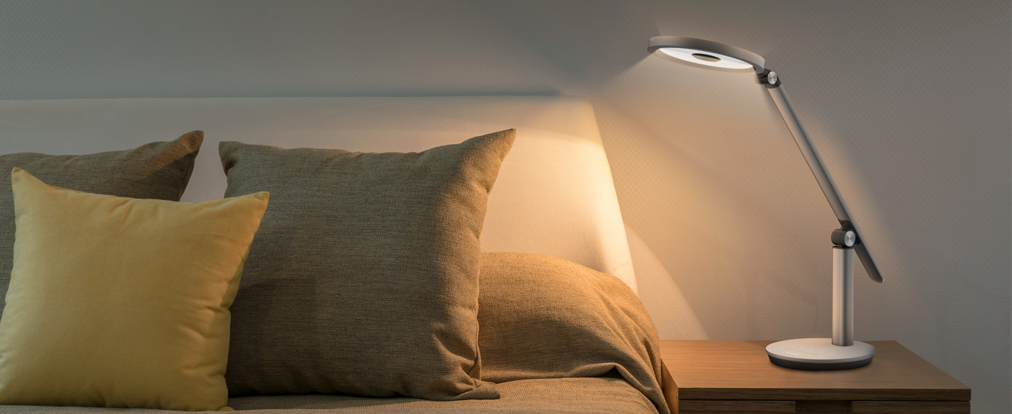 Лампа настільна Honeywell H6 Sunturalux Eye-Care LED з регулюванням яскравості, таймером та сенсорним керуванням (сіра)