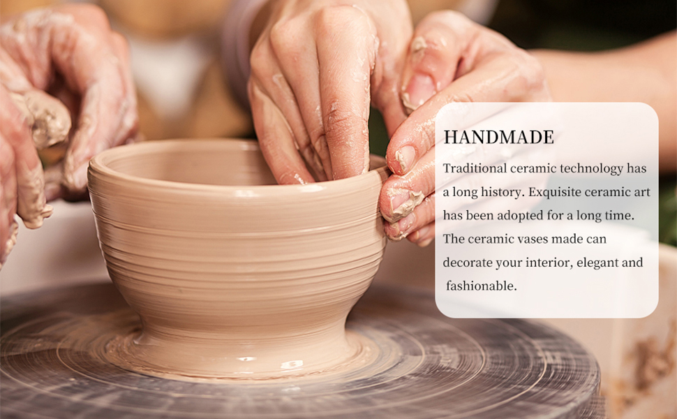 Набір ваз для квітів з кераміки (2 шт.) - білі, для сухоцвітів та декор інтер'єру