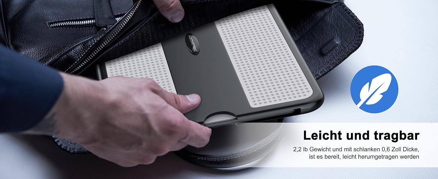 Підставка для ноутбука AboveTEK з вбудованим мауспадом, сірого кольору, для роботи вдома, в офісі, у подорожах