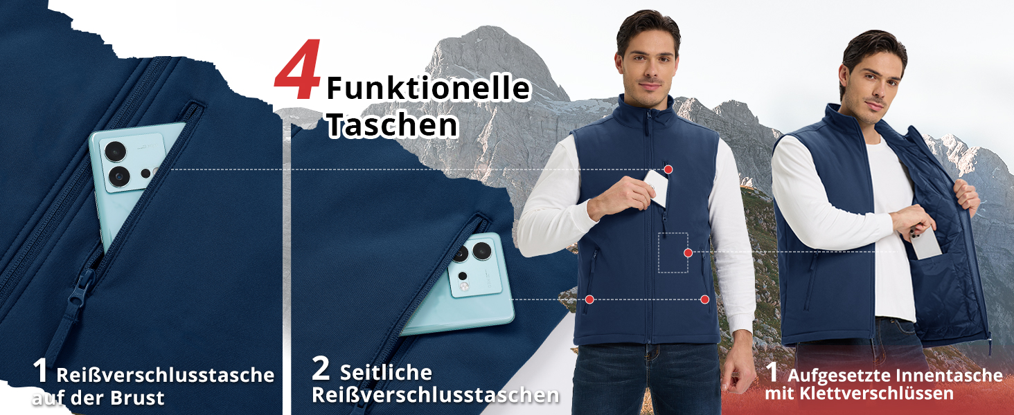 Чоловічий жилет Outdoor Venture з підкладкою, водовідштовхуючий, вітрозахисний, дихаючий. Ідеально для велоспорту, бігу та піших прогулянок (Чорний, M)