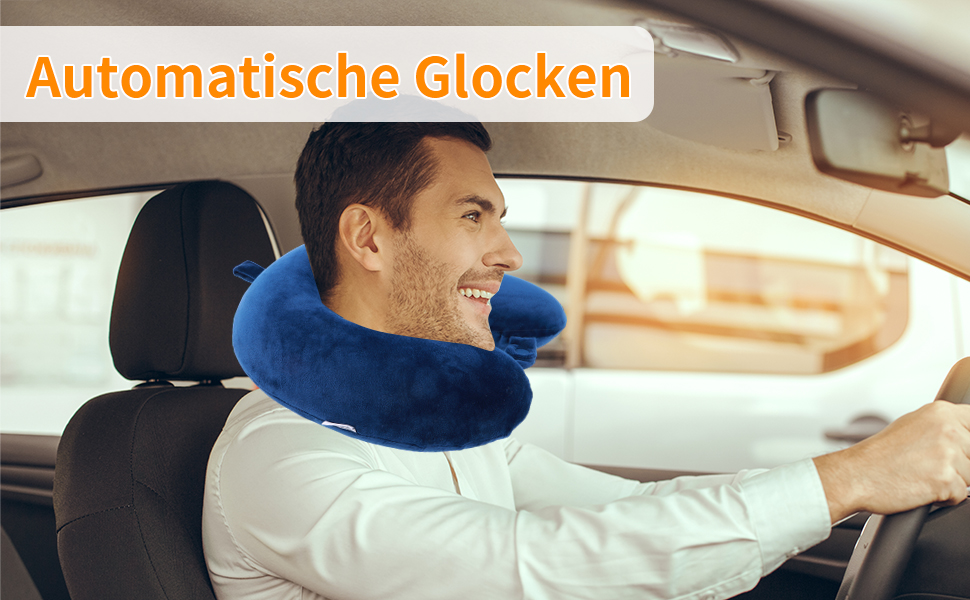 Подушка для шиї, 100% Memory Foam, U-подібна, легка, портативна, для подорожей (синя)