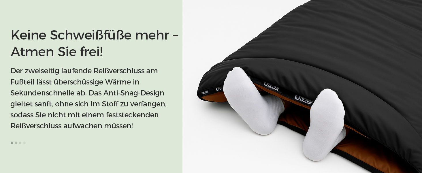 Спальний мішок XXL з пуху 3-4 сезони, 230x100 см, для дорослих, чорний, -3°C | Для кемпінгу, походів, рюкзаків