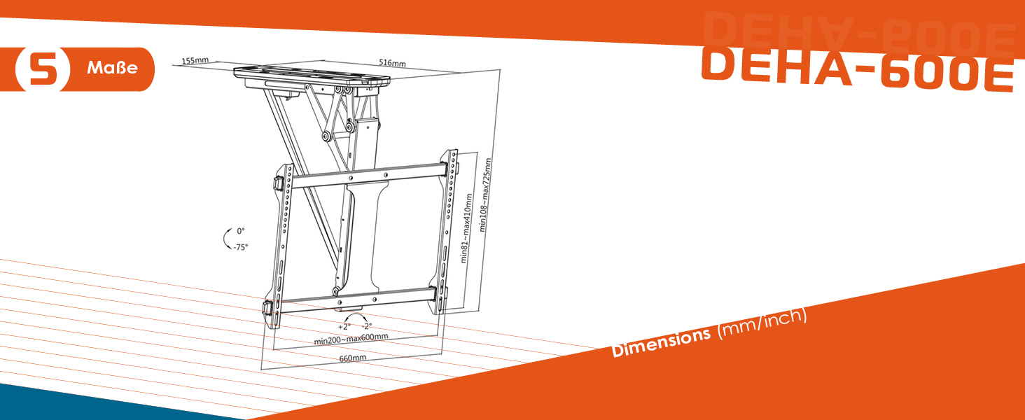 Xantron DEHA-600E Electric Tilting and Swivel TV Ceiling Mount - 32-75 Inch, Voice Control Remote Included