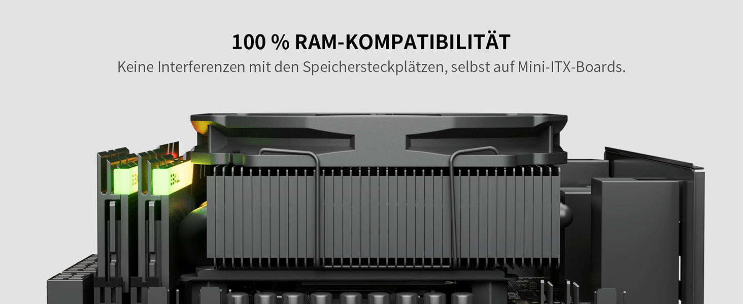 upHere H45K6: Тихий кулер для CPU з 6 тепловими трубками (90x45 мм) - сумісний з AM5/AM4/AM3, Intel 1851/1700/115x/1200