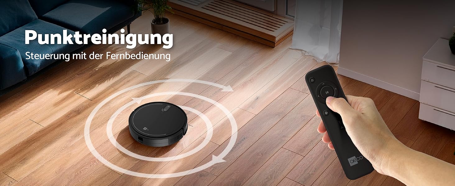 Робот-пилосос Aeco VacuBot з функцією миття підлоги (5000Pa, навігація лазером, до 160хв роботи, пульт, додаток)