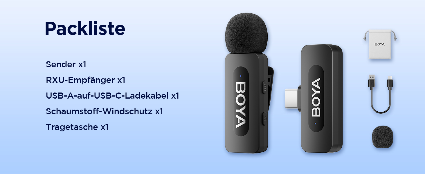 Мікрофон BOYA BY-V10 USB-C: Бездротовий мініатюрний мікрофон з шумозаглушенням для Android, смартфонів, ноутбуків, YouTube, подкастів, Facebook, Vlogging