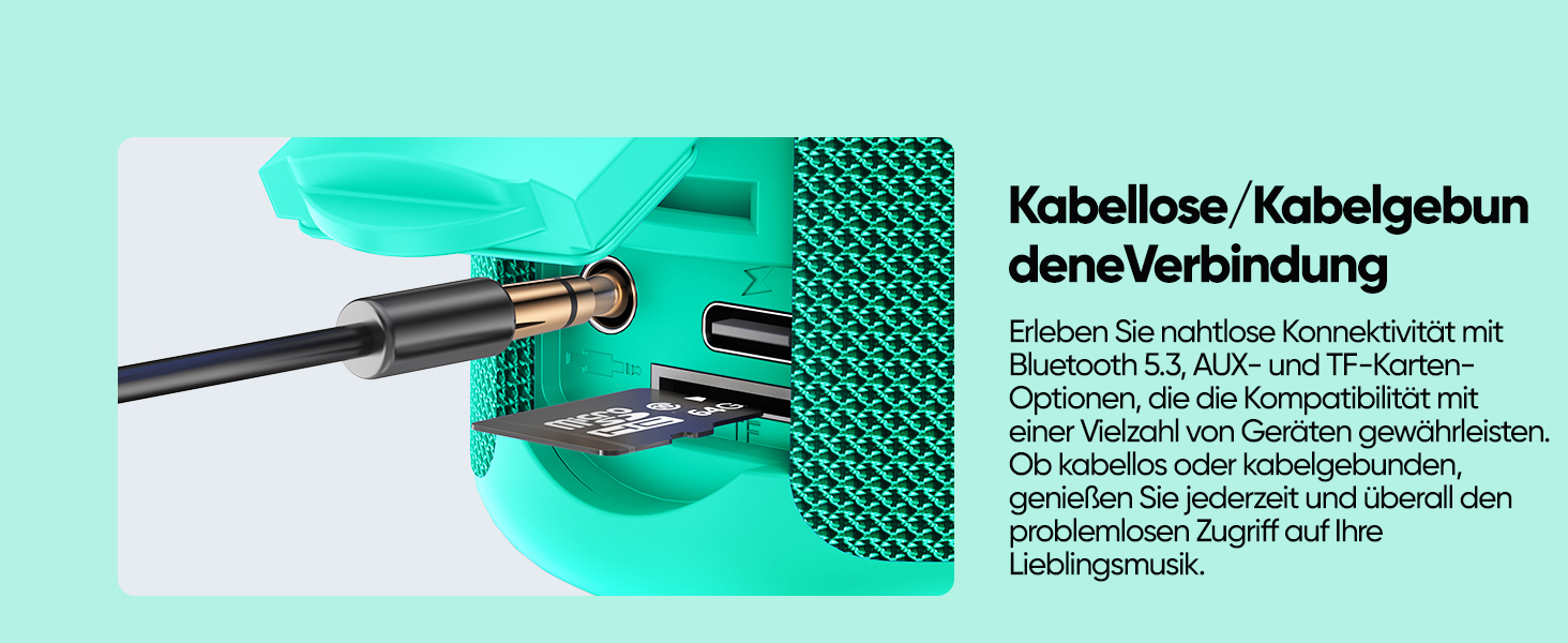 Портативна Bluetooth колонка AY з підсвічуванням, IPX5, 24 годин роботи, AUX/TF, стерео-паринг, для дому та відпочинку (світло-зелена)