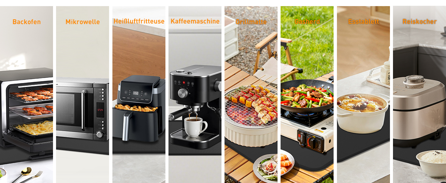 Термостійкий килимок під кавомашину Ankway 40x60 см, чорний, з силікону, антиковзаюча, водонепроникна