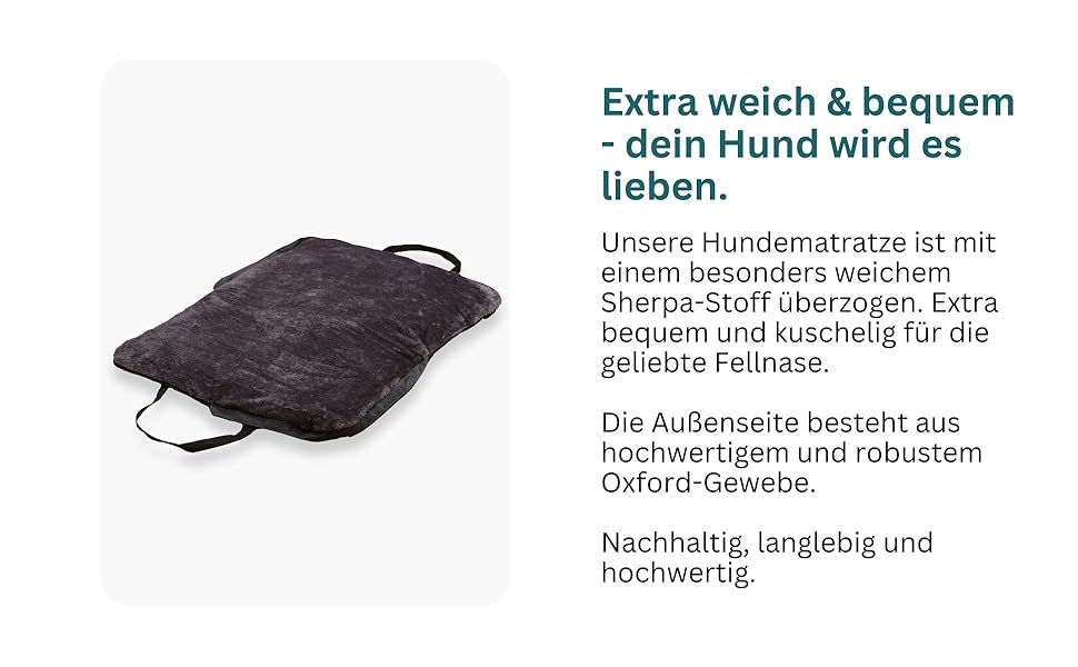 Ортопедичне собаче ліжко Wanderpfote для подорожей – зручне та сертифіковане ліжко для собак (M, Чорний)
