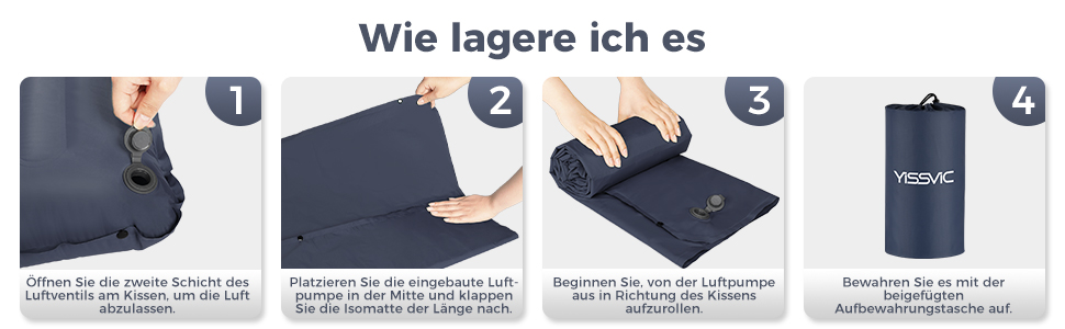 Каремат туристичний Yissvic Isomatte самонадувний з насосом, ультралегкий, для кемпінгу та піших прогулянок, блакитний