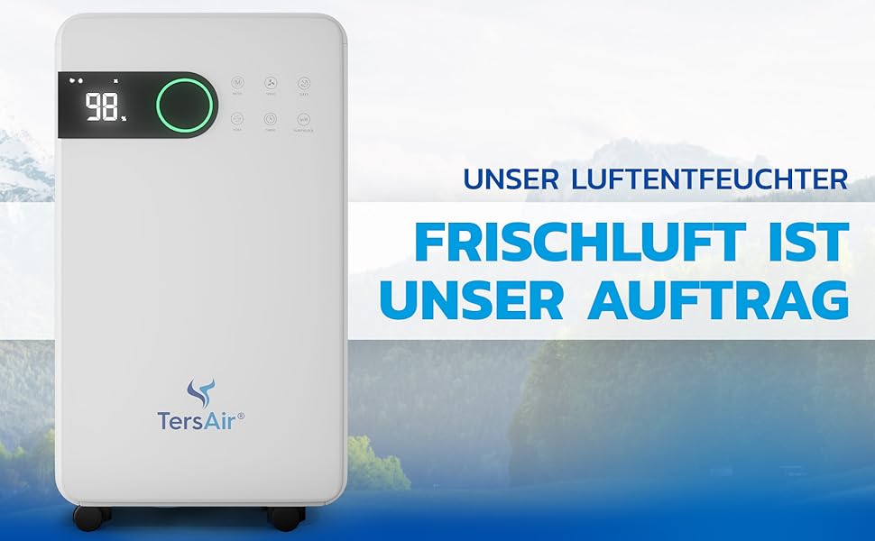 Зволожувач повітря TersAir O₂ 12л/24г, 3-в-1: зволожувач, очищувач повітря, сушарка для білизни. Електричний, для дому та підвалу