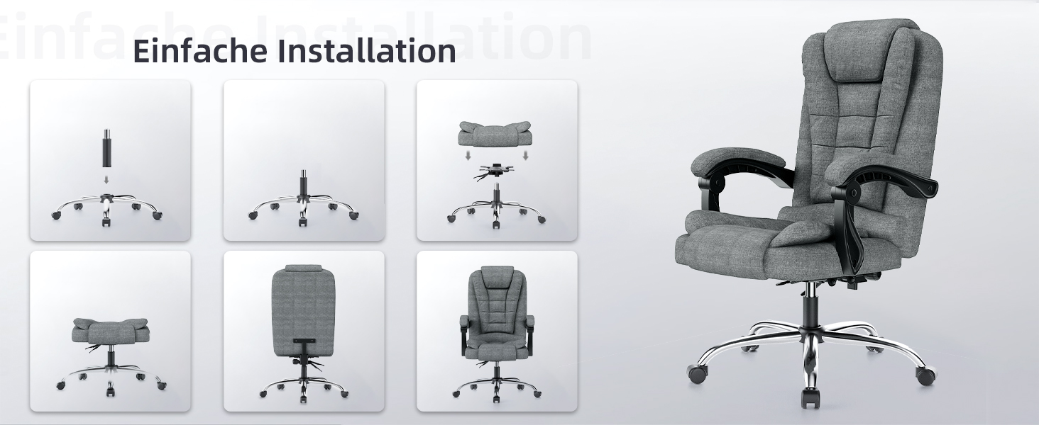 Офісне крісло для кухні/кабінету Chefsessel, ергономічне, з регулюванням висоти, нахилом спинки, обертається, темно-сірий, без підніжки