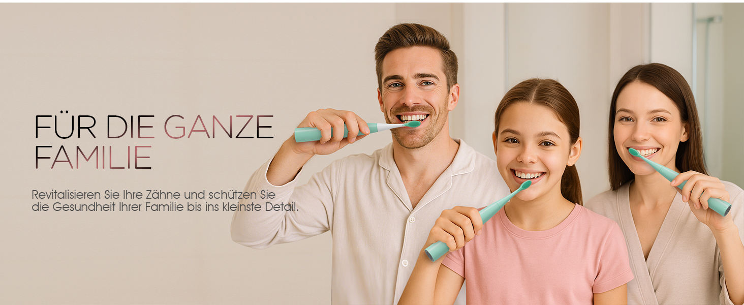 Електрична звукова зубна щітка Ultraschall ET110 (41000 VPM, 70 днів, 6 насадок, таймер, IPX7, зелена)