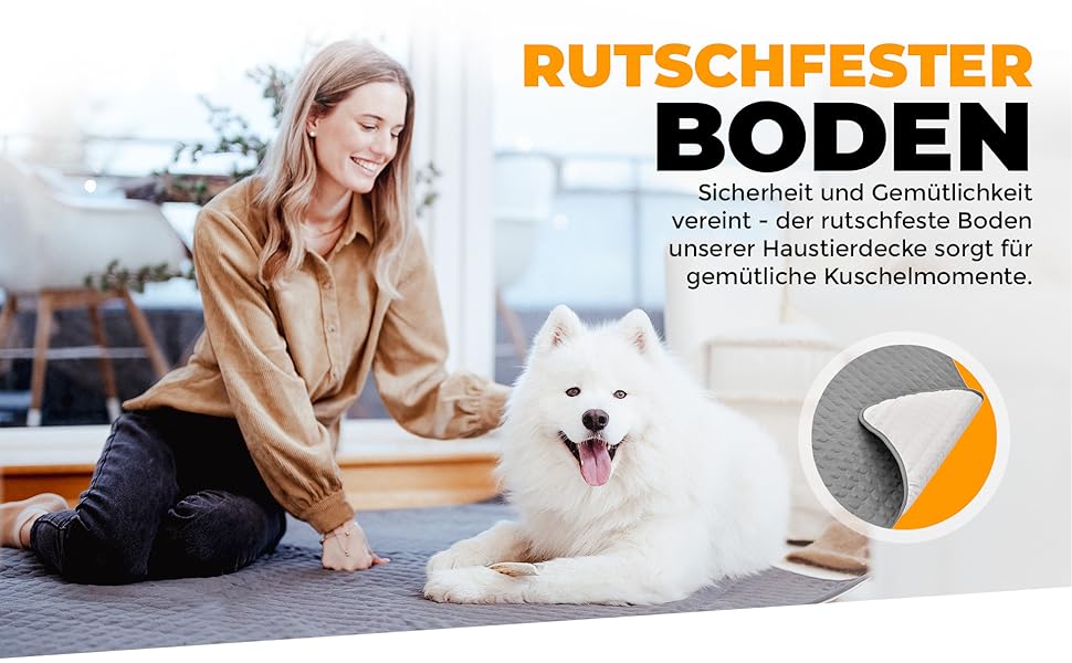 Водонепроникний плед для собак SympaTierisch - захисний килимок для дивана та ліжка - нековзкий, підходить для великих собак, можна прати в пральній машині, 100 x 80 см, сірий