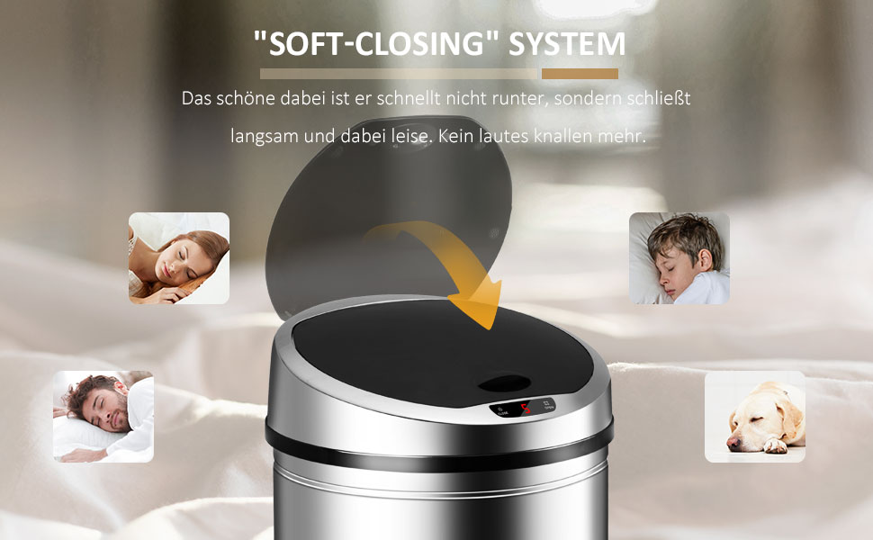 Сміттєве відро Ribelli Edelstahl з сенсором, 60 літрів, нержавіюча сталь, автоматичне відкриття/закриття, LED-індикатор, хромоване