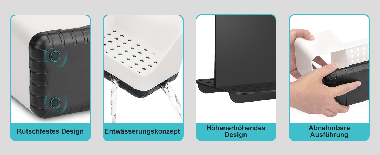 Тримач для зубних щіток у ванну кімнату: органайзер для електричної та звичайної зубної щітки з отвором для стоку води (сірий, чорний)