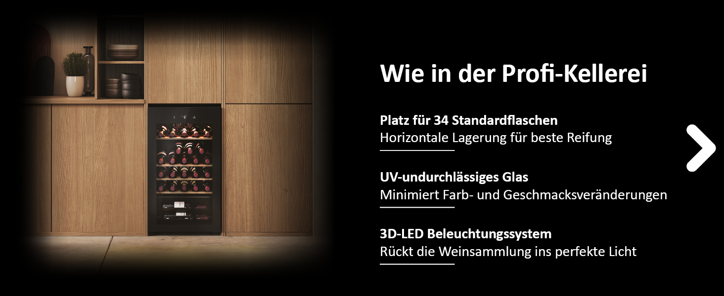 Haier 34 Bottle Wine Refrigerator - 1 Zone Wine Cooler with UV Glass Door, Wi-Fi & Touch Display