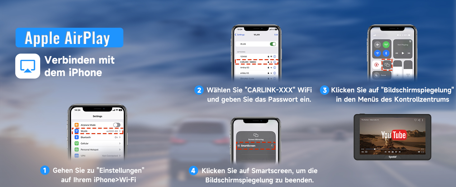 Безпровідний CarPlay і Android Auto Spedal CL786, 7