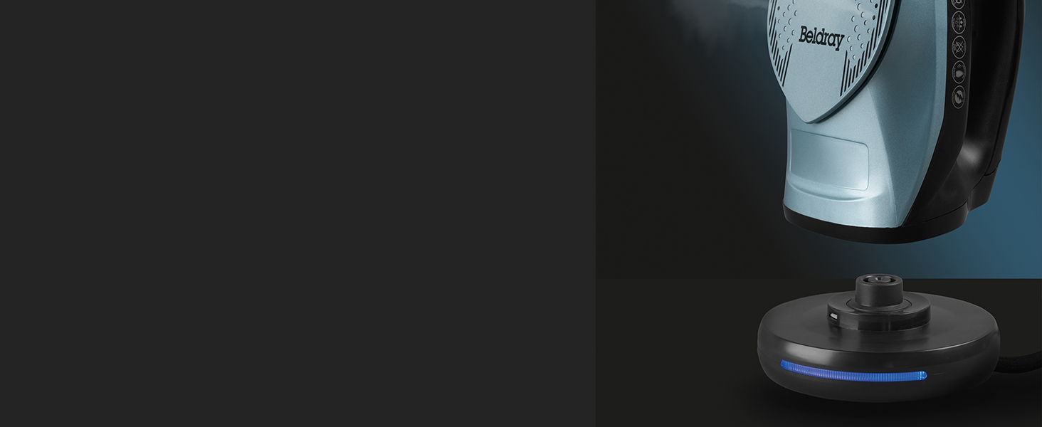 Праска Beldray 2600 Вт – керамічна підошва з антипригарним покриттям, регулювання температури та пари, самоочищення, резервуар 280 мл, до 140 г/хв, висока потужність (EU-штепсель, блакитний)