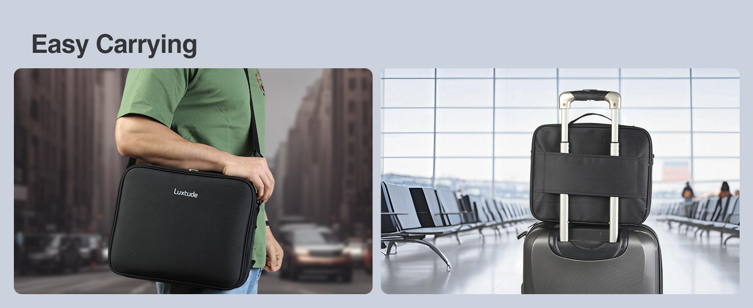 Органайзер для електроніки Luxtude: велика дорожня сумка, подвійний шар, Tech-сумка, органайзер для кабелів, для iPad (до 12,9 дюймів), чорний, XL