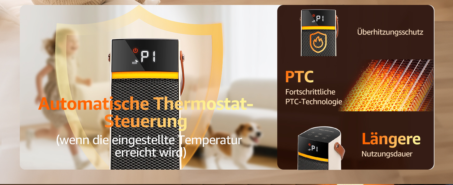 Електричний обігрівач Aigostar 2000W з пультом керування, ECO-режим, PTC кераміка, таймер 24год, тихий, осциляція 75°, 4 режими, захист від перекидання та перегріву, білий