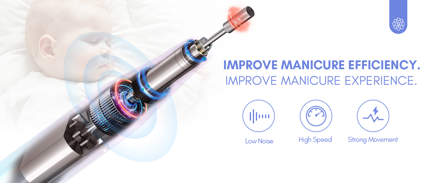 Електрична фрезер для нігтів Saviland 40000 об/хв, 12 в 1, професійний манікюр/педикюр, 4000mAh, USB, портативна, з набором фрезерних насадок, градієнтний колір