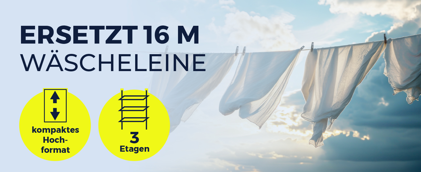 Складаний сушильний стійка EASYmaxx з 3 рівнями, чорний/білий | Компактна, мобільна сушарка для одягу в приміщенні та на вулиці