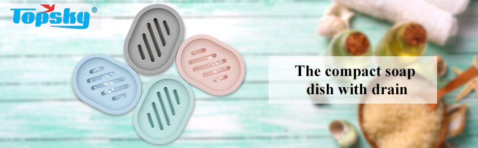 Набір мильниць Topsky 2 шт: сірі, для ванної та кухні, легко миються, підтримують суху мильну брусок