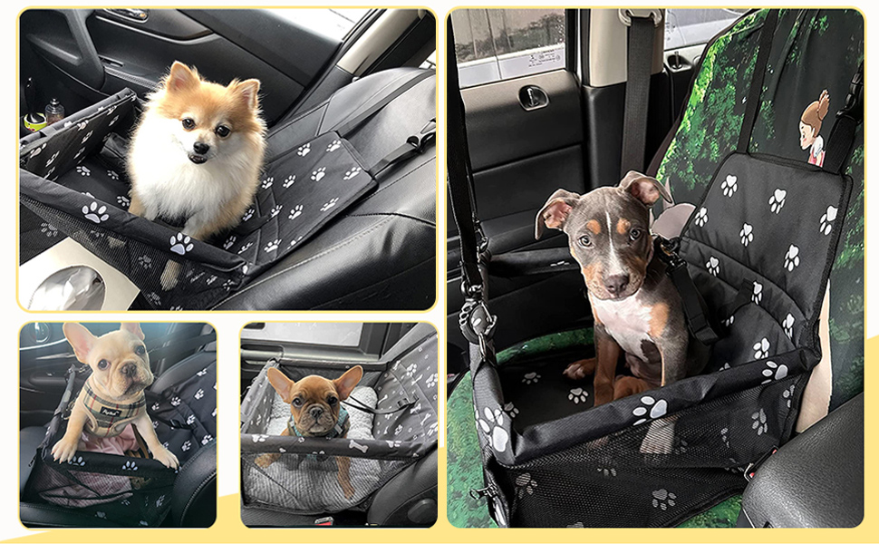 Автомобільний лежак для собак та котів, Oxford, 40x32x24 см, з принтом лапки