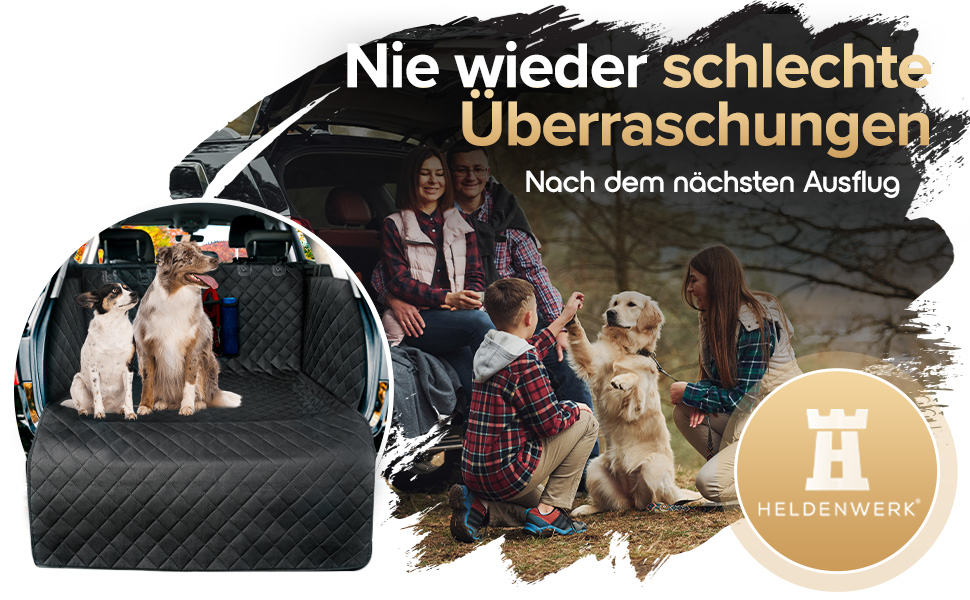 Захист для багажника авто для собак HELDENWERK: стежканий, з захистом бокових стінок та краю багажника, водовідштовхувальний та стійкий до подряпин. Універсальний килимок для багажника для собак