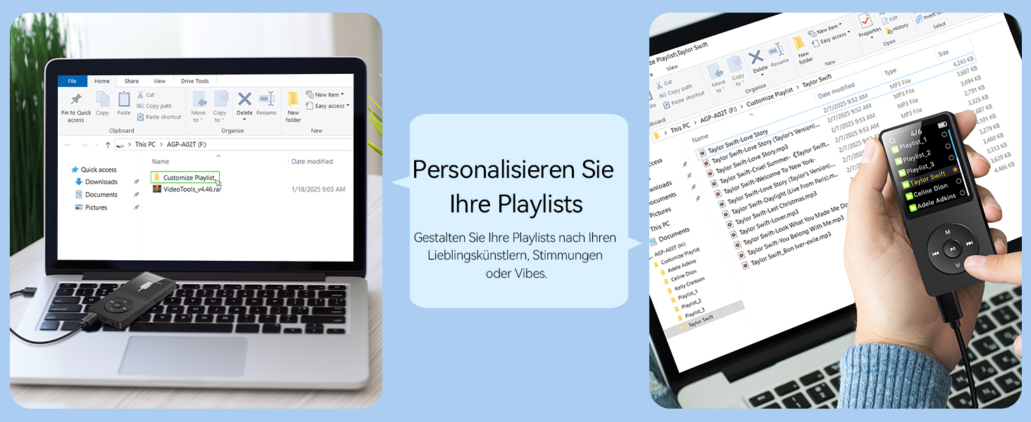 MP3 плеєр AGPTEK 32GB Bluetooth 5.3, 1.8