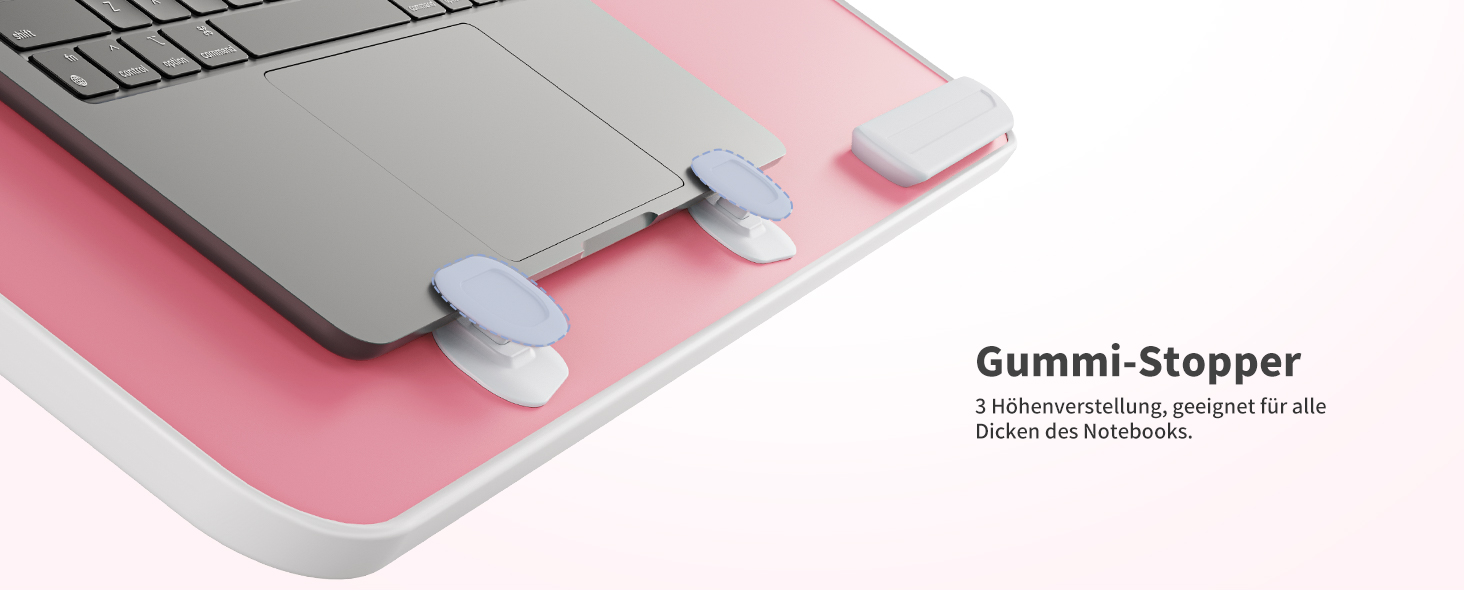 SAIJI Підставка для ноутбука на ліжко - регульована висота, складний столик для дивану/підлоги, для роботи/навчання/читання/їжі, підходить для ноутбуків до 17 дюймів (52*30 см), Рожевий