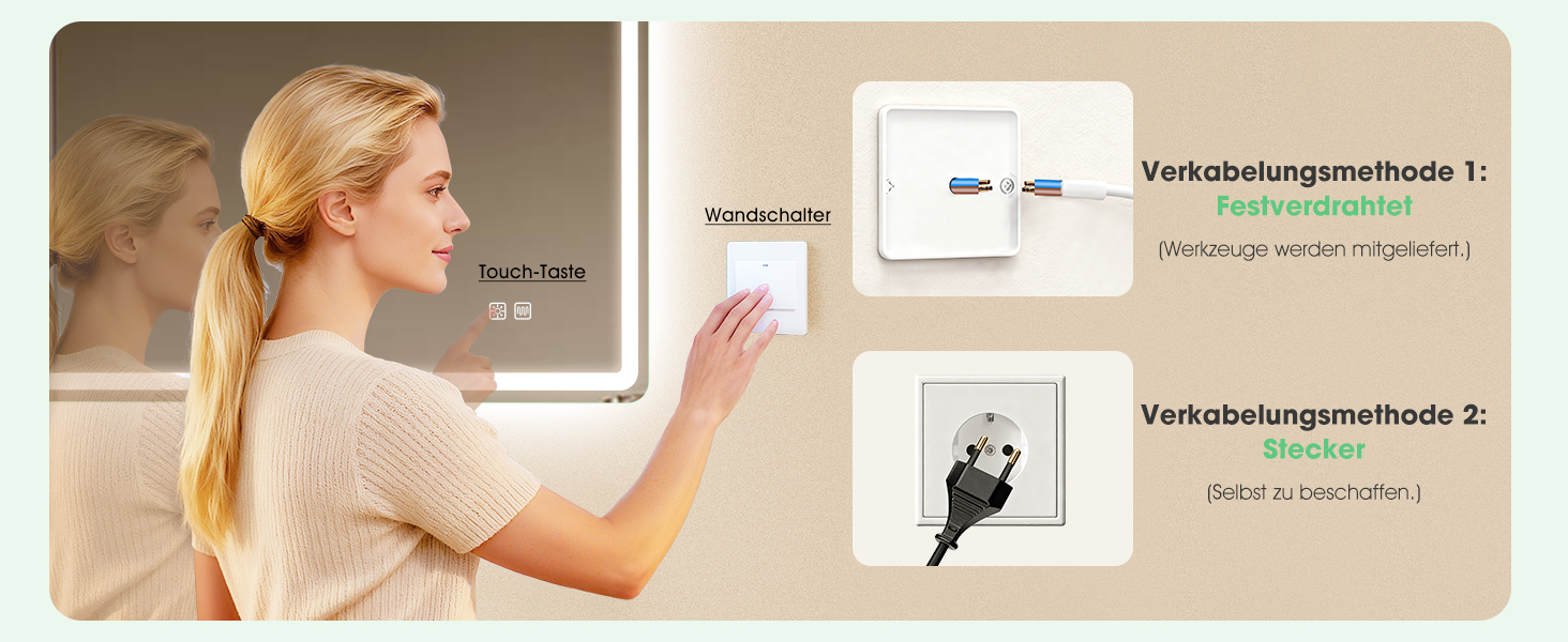 Дзеркало для ванної кімнати S'bagno з підсвічуванням 100x70 см, LED, з полицею, антизапар, 3 колірні температури, регулювання яскравості, HD скло, IP44, горизонтальне/вертикальне встановлення, M55 (без Bluetooth)