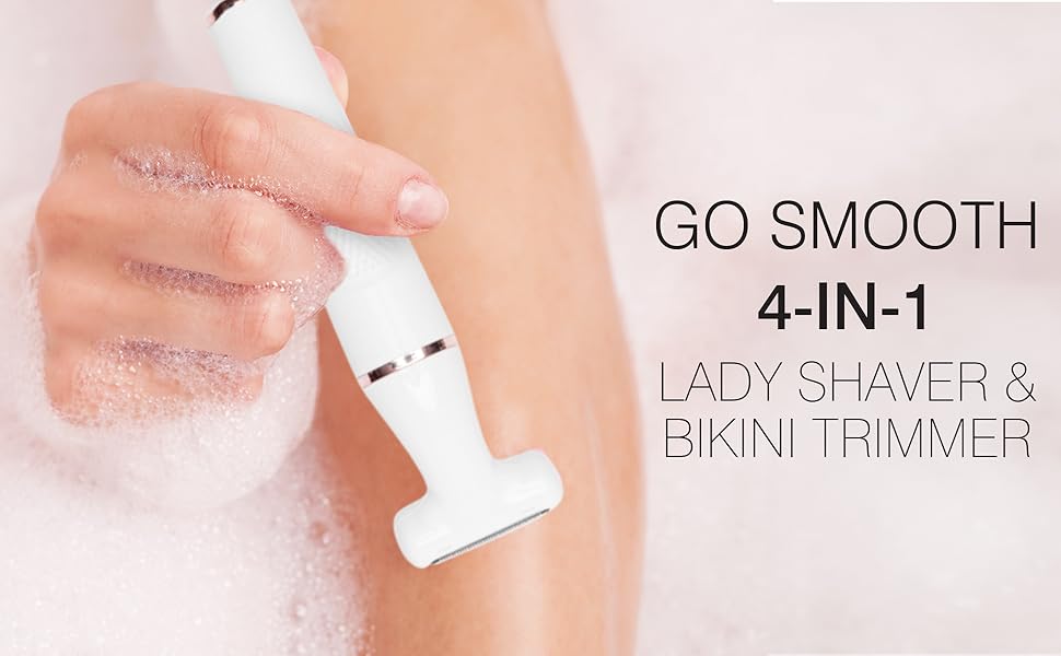 Електричний жіночий прилад для гоління та тримера бікіні Rio Go Smooth, вологостійкий, для ніг, під пахвами, інтимної зони, акумуляторний