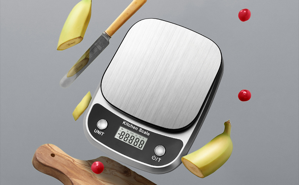 Кухонні ваги GRAM Digital K1905-10KG: цифрова вага для кухні, 10 кг, 1 г, нержавіюча сталь, LCD-дисплей