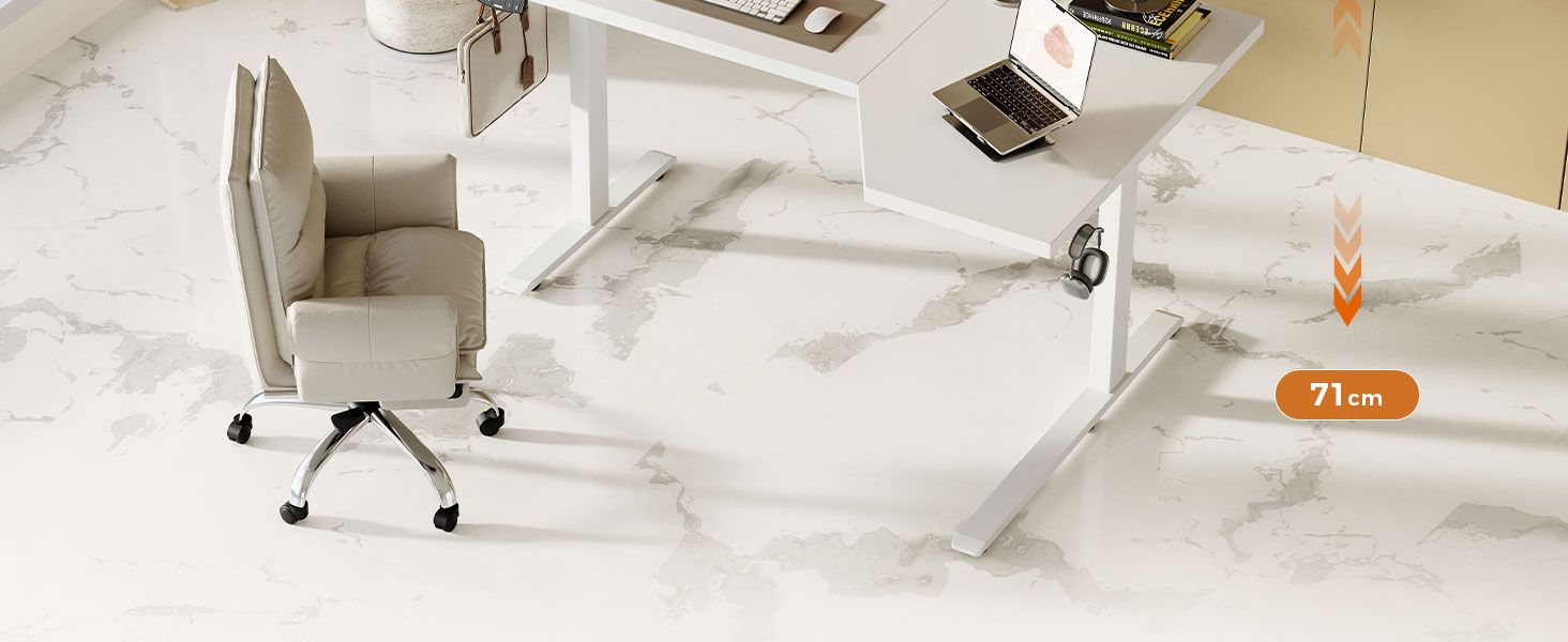 Електричний столик для роботи Agilestic L-подібної форми 150 см, регульована висота, для дому та офісу, ергономічний, зі з'єднуваною панеллю, світло-коричневий (150 x 90 см)