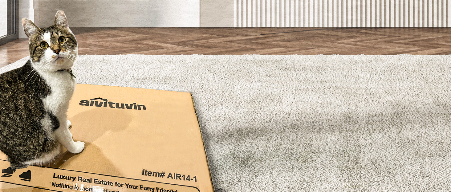 Будинок для собак та котів Aivituvin Feral з 2 поверхами та сходами (сірий), L-09