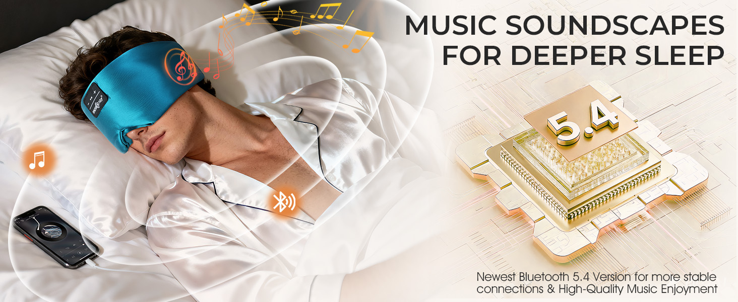 Маска для сну MUSICOZY Bluetooth з навушниками, шовкова 100% (шовк мульбері), 3D для зручного сну на боці, повна темрява, м'яка, дихаюча, акумулятор 14 годин, зелена