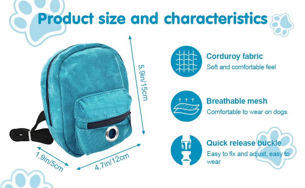 Рюкзак для собак маленьких порід Dongker з повідком 1,2 м, з дозатором для відходів, для прогулянок