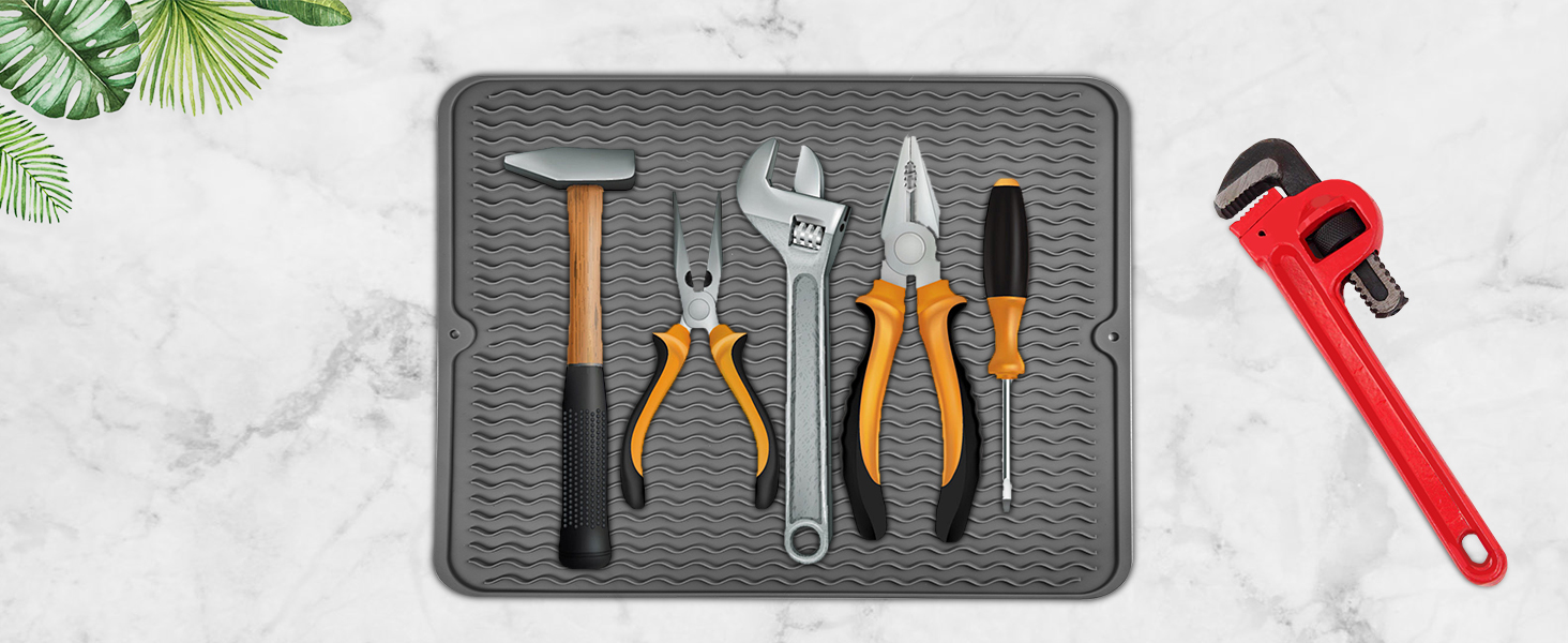 Килимок для посуду KitchenRaku 40x45 см, силіконовий, термостійкий, неслизький, для мийки, кухонний килимок