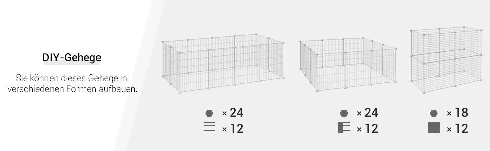 Клітка для дрібних тварин SONGMICS LPI01H, металева, 143 x 73 x 46 см, біла